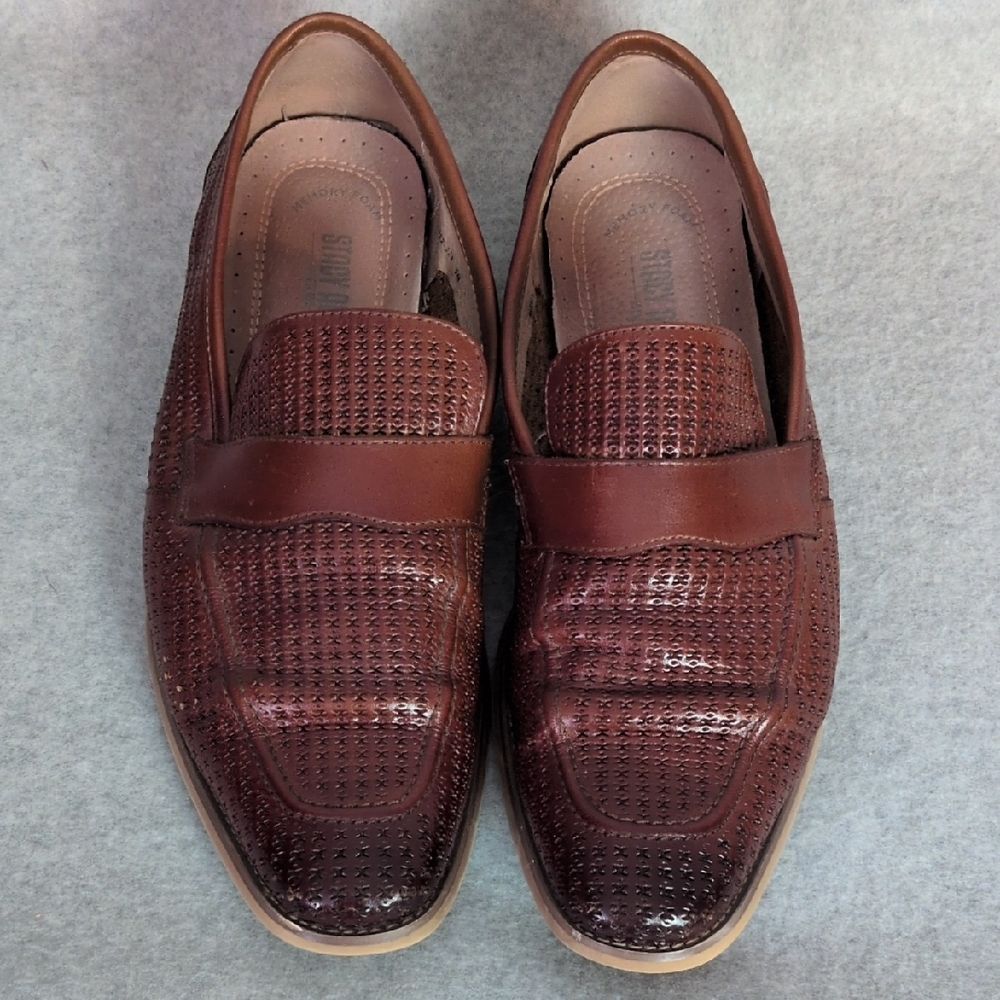 Stacy Adams Penny Loafers Brown Leather Memory Foam Men's 9M